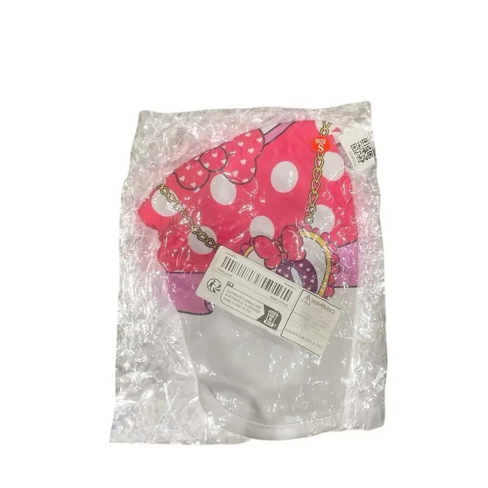 Summer Dog Clothing Fashion in White/Pink, Size S